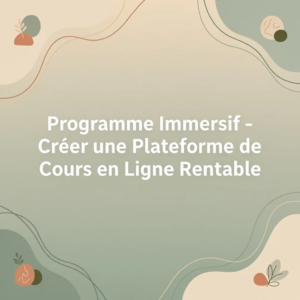 Programme Immersif - Créer une Plateforme de Cours en Ligne Rentable