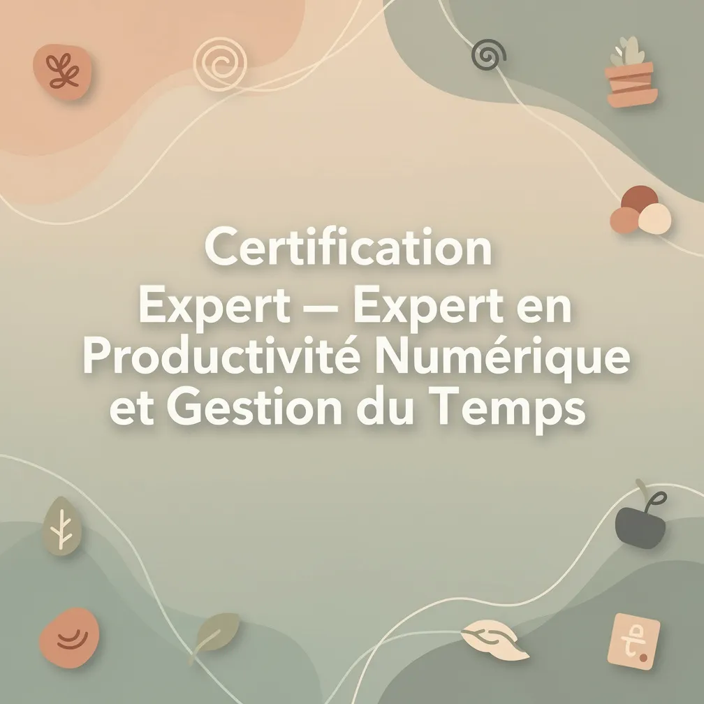 Certification - Expert en Productivité Numérique et Gestion du Temps